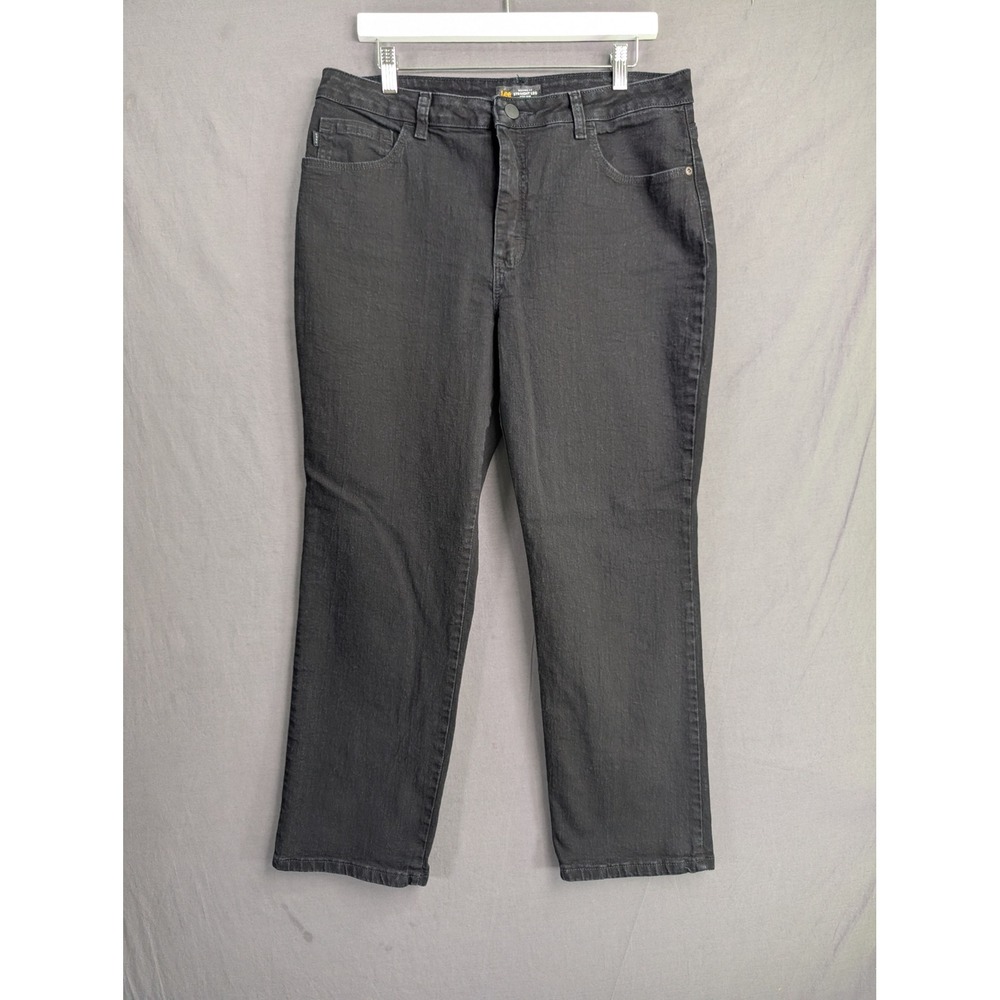 Lee Womens Relaxed Fit Straight Leg High Rise Jeans Black 16 Short 8413
